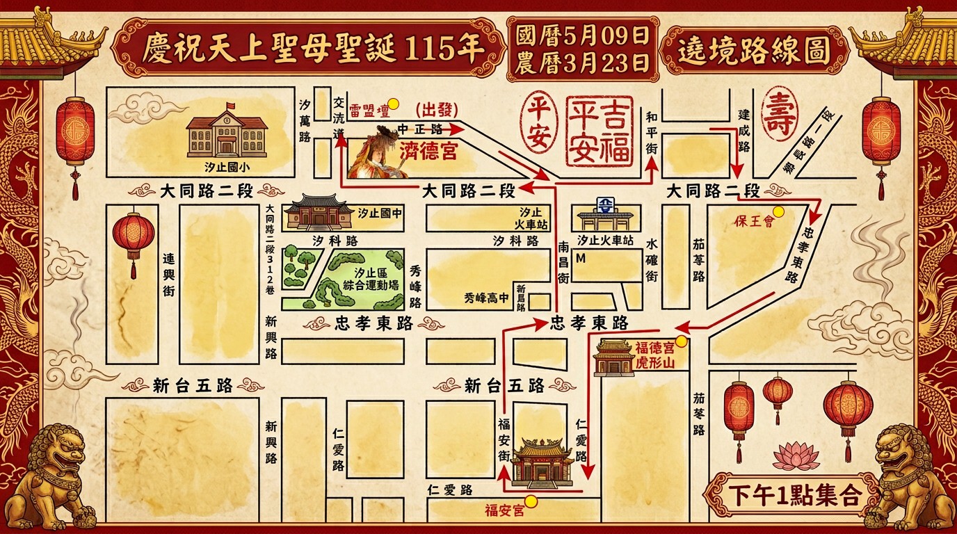 汐止濟德宮 媽祖聖誕遶境活動路線圖